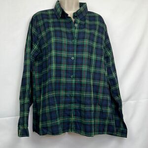 Meaneor Navy and green plaid Flannel shirt size xxl NWT